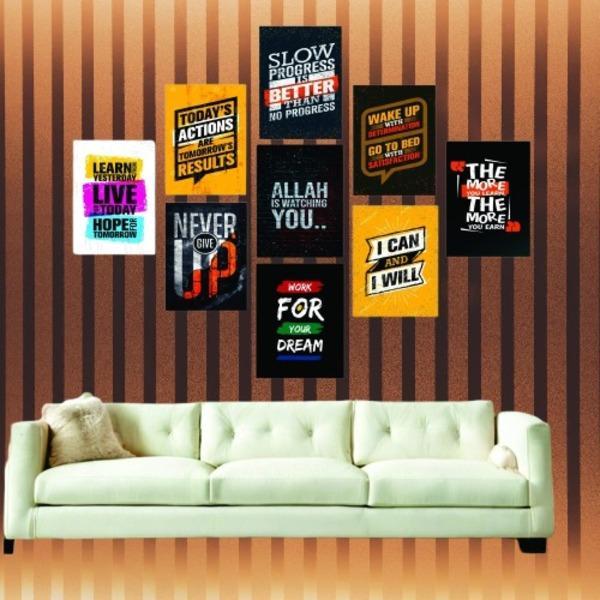 Multicolor Abstract Art Wall Frame - 9 Pcs for Stylish Home Decor